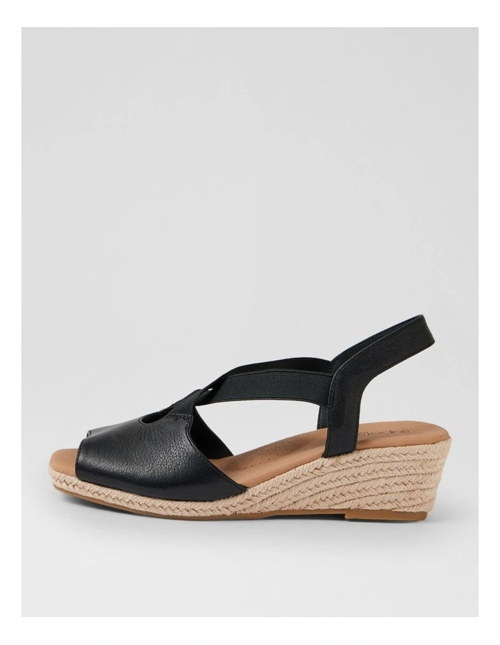 Zelie Black Leather Elastic Sandals image 1