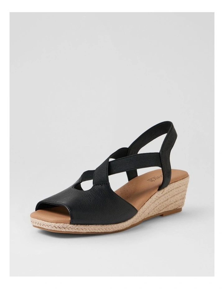 Zelie Black Leather Elastic Sandals image 2