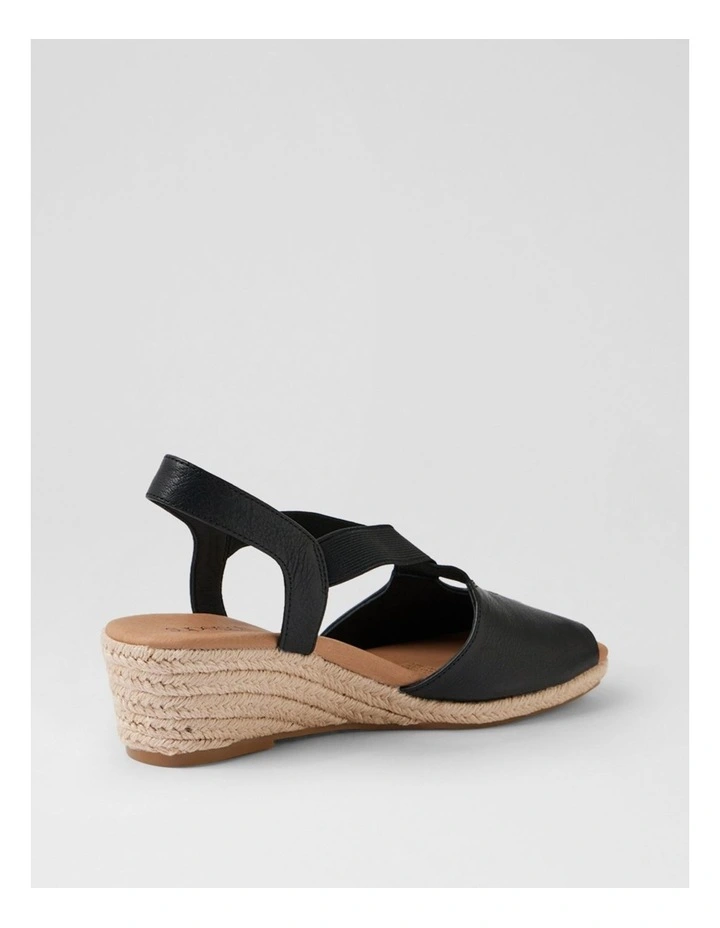 Zelie Black Leather Elastic Sandals image 3