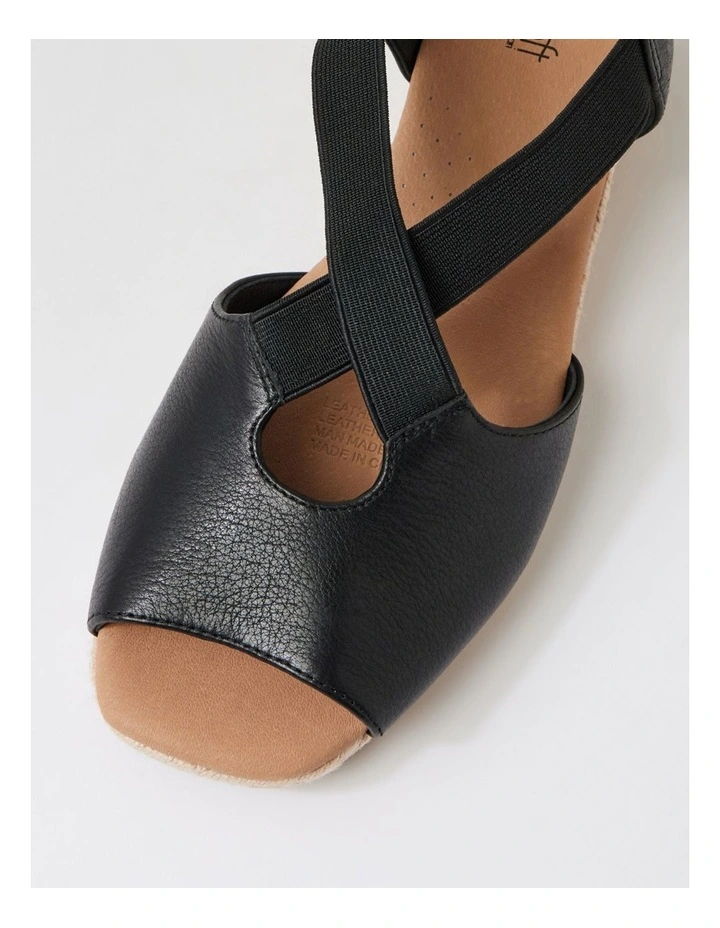 Zelie Black Leather Elastic Sandals image 4