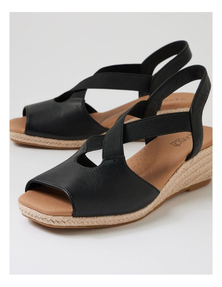 Zelie Black Leather Elastic Sandals image 5