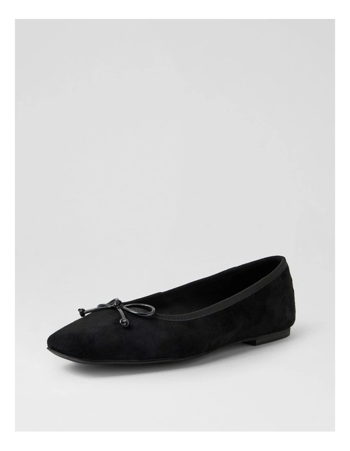 Zokena Black Suede Flat Shoes image 2