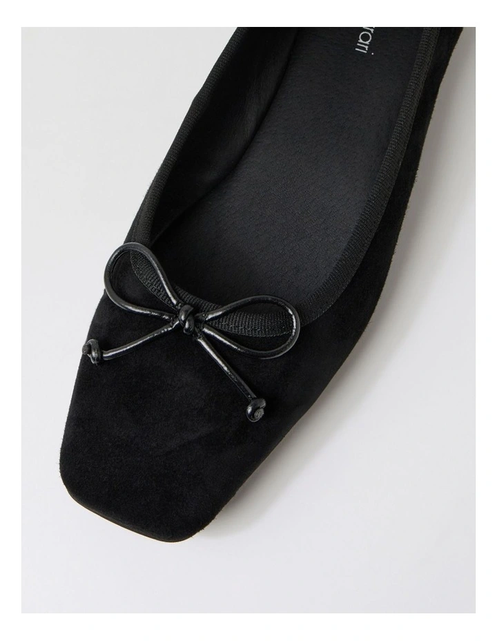 Zokena Black Suede Flat Shoes image 4