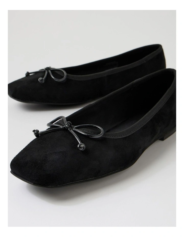Zokena Black Suede Flat Shoes image 5