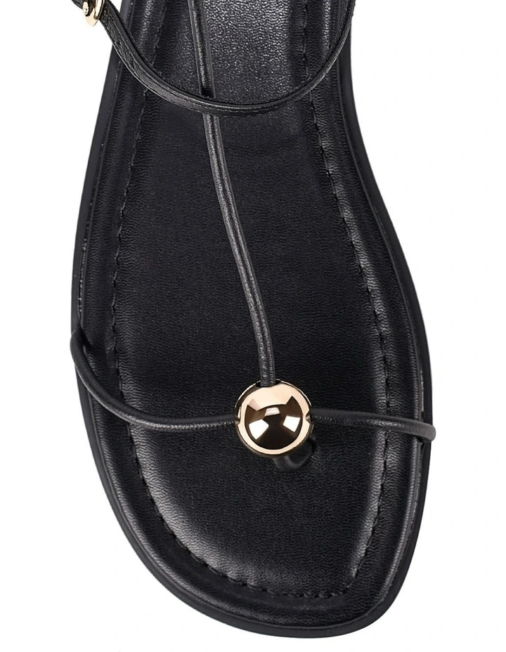 Meredith Flat Slides - Black Leather image 4