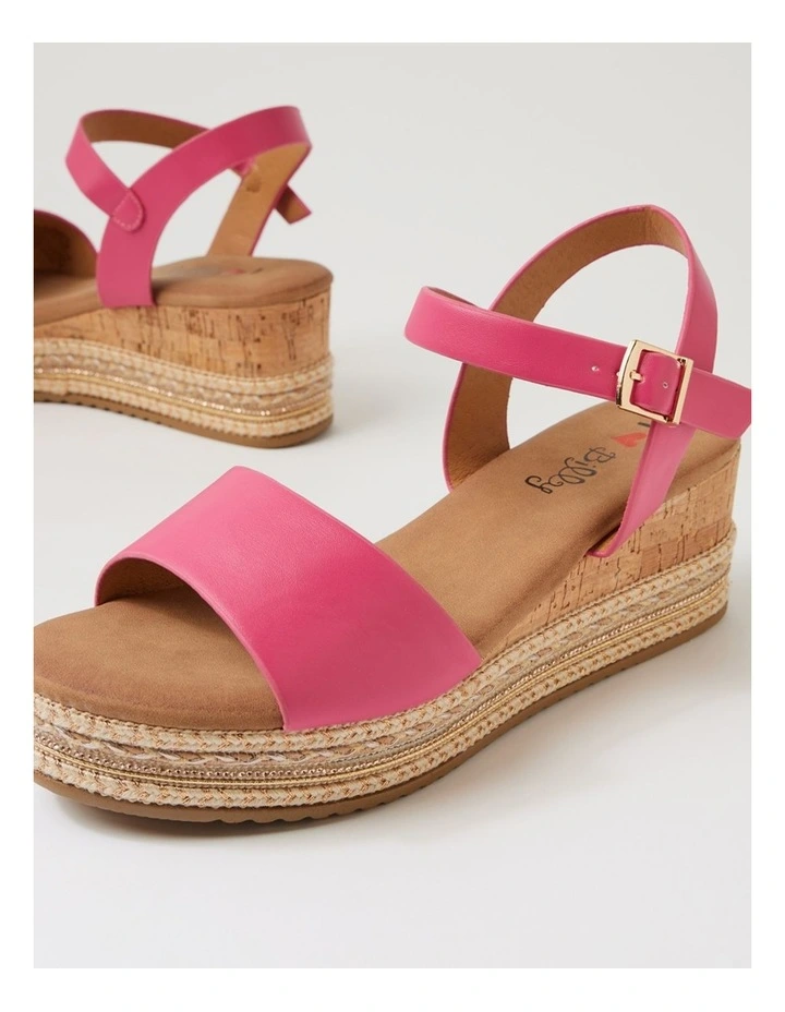 Sinso Fuchsia Platform Wedge Sandals image 5