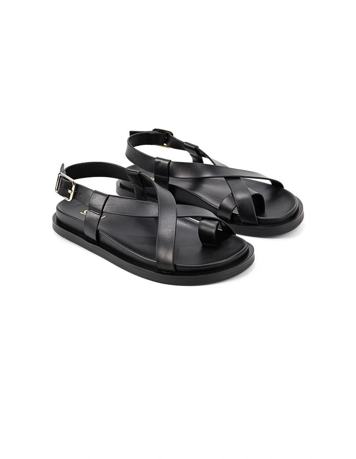 Laia Flatform Sandals - Black Leather image 2