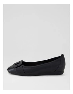 Blairs Black Leather Flat Shoes