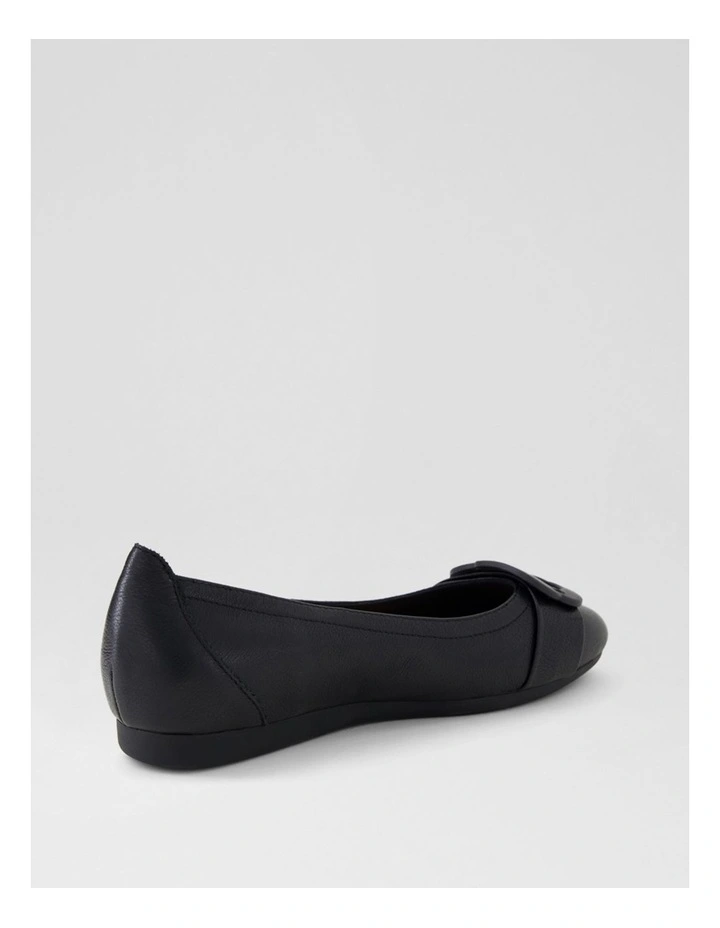 Blairs Black Leather Flat Shoes image 3