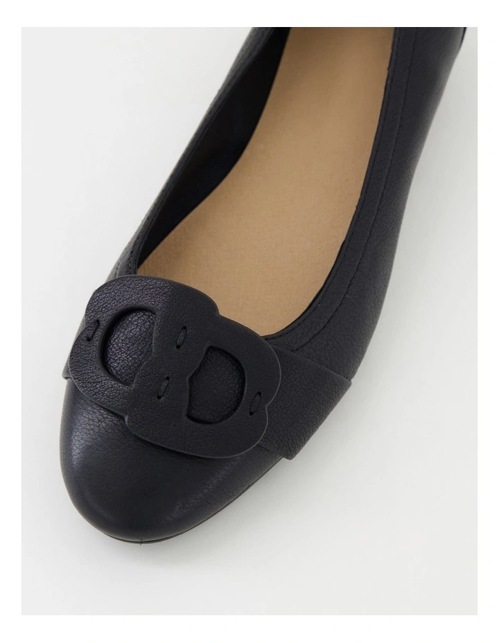 Blairs Black Leather Flat Shoes image 4