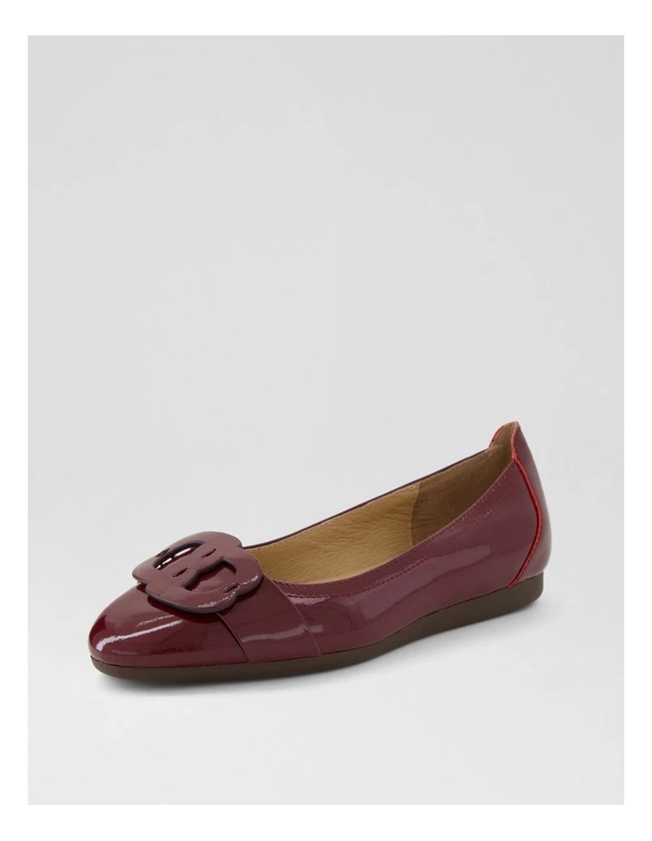 Blairs Wine Crinkle Patent Leather Flat Shoes image 2