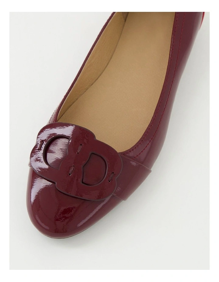 Blairs Wine Crinkle Patent Leather Flat Shoes image 4