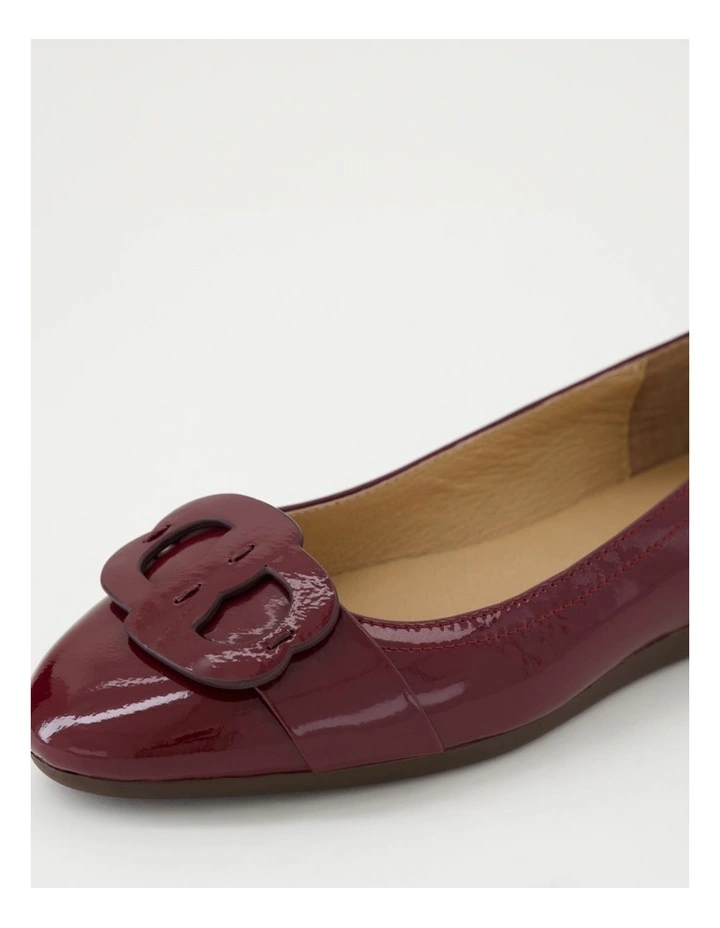 Blairs Wine Crinkle Patent Leather Flat Shoes image 5