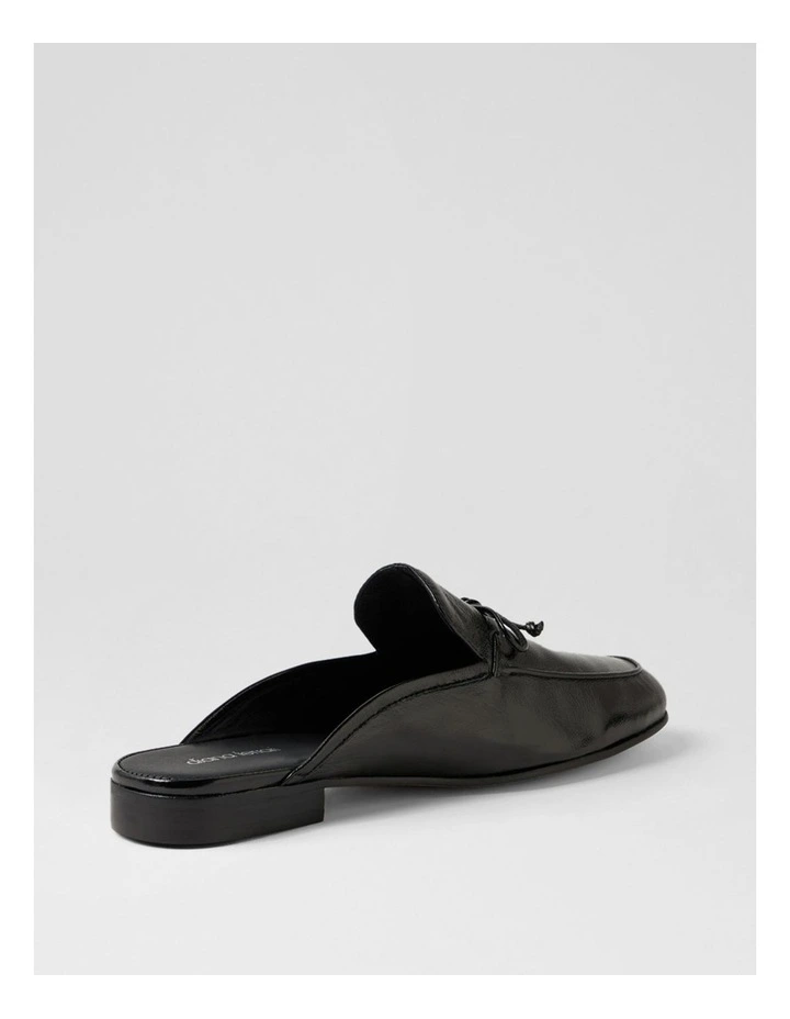 Irrino Black Crinkle Patent Flat Shoes image 3