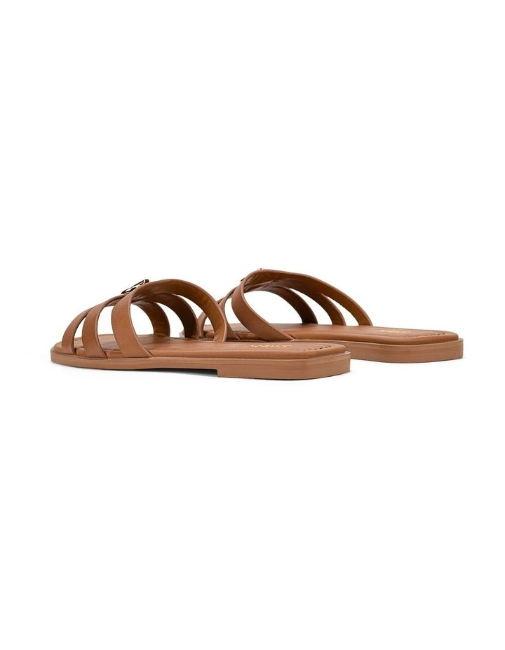 Mena Flat Slides - Tan Leather image 3