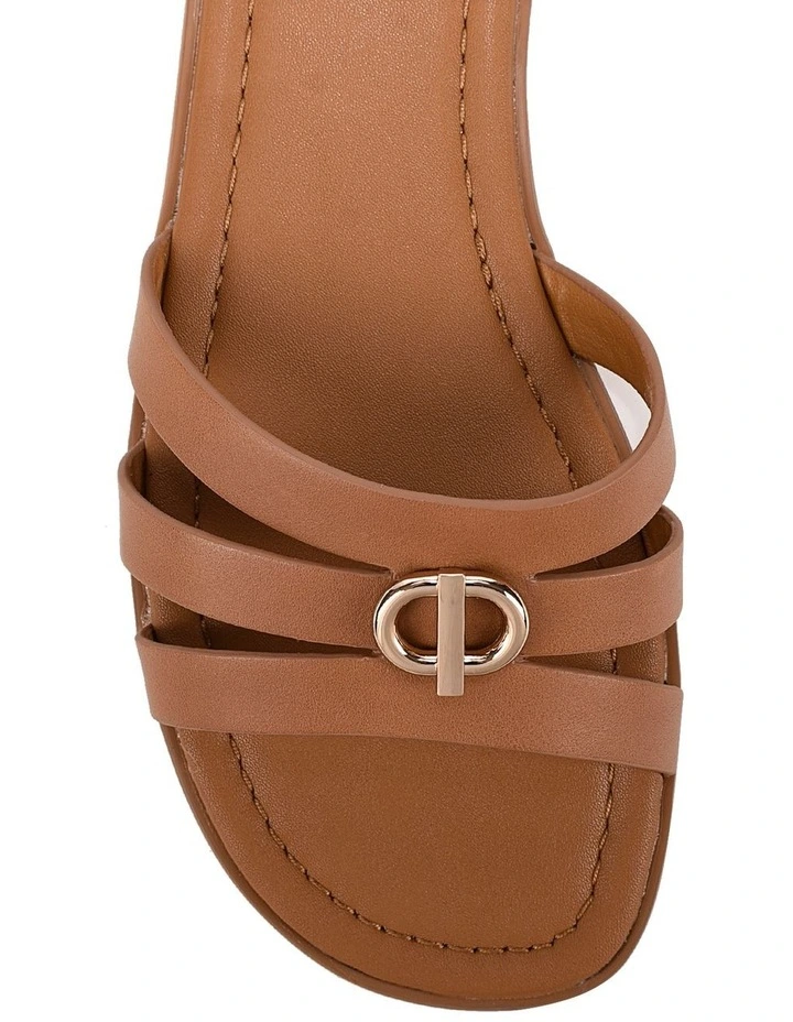 Mena Flat Slides - Tan Leather image 4