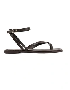 Merry Strappy Flat Sandals - Chocolate Brown