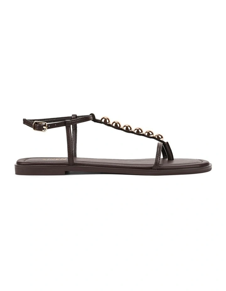 Meagan Strappy Flat Sandal - Chocolate Brown image 1