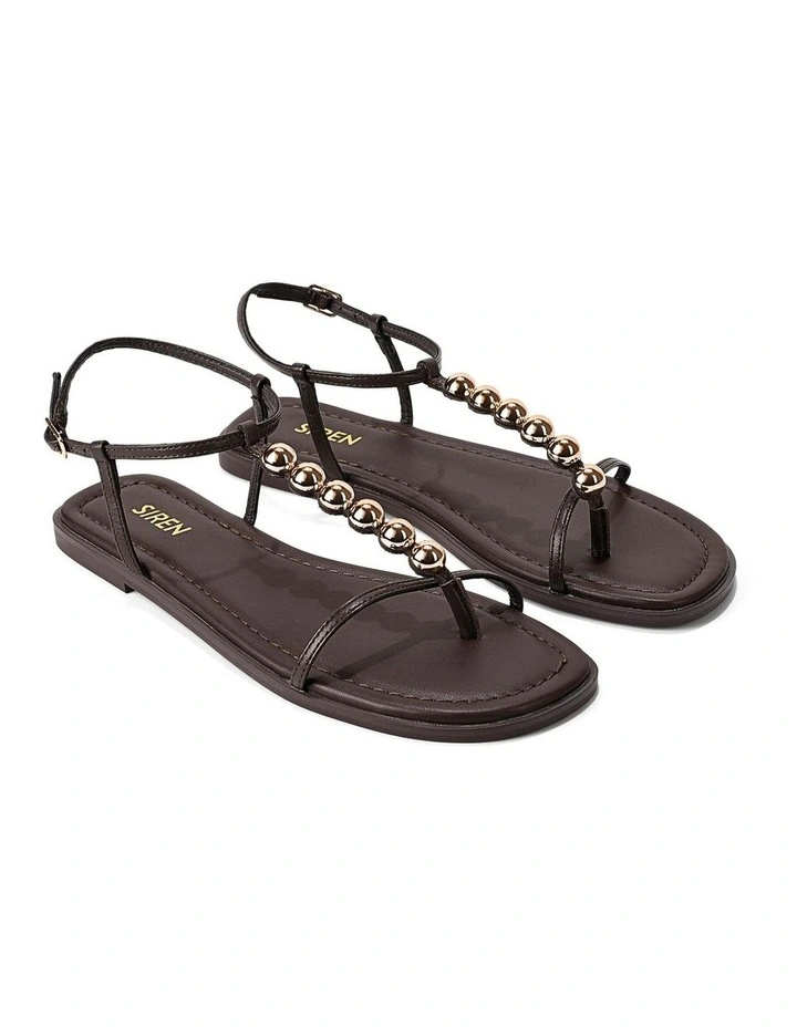 Meagan Strappy Flat Sandal - Chocolate Brown image 2
