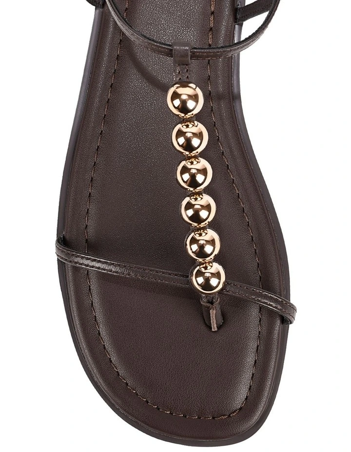 Meagan Strappy Flat Sandal - Chocolate Brown image 4