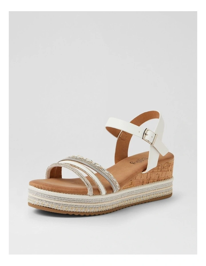 Slattery White Mix Platform Wedge Sandals image 2