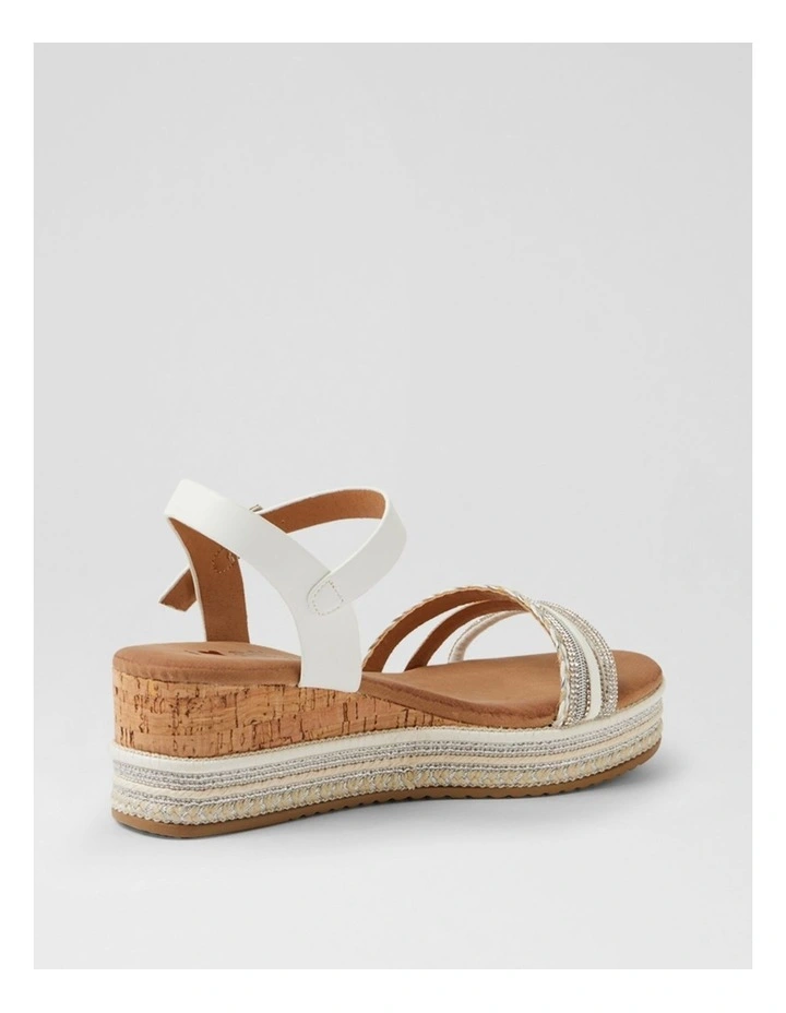 Slattery White Mix Platform Wedge Sandals image 3