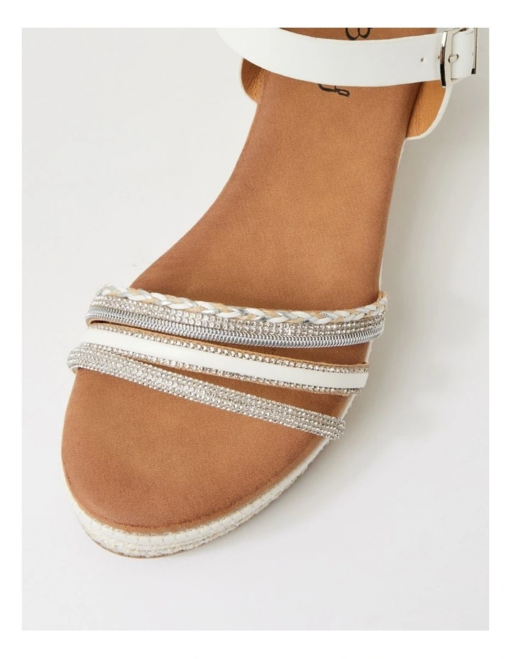 Slattery White Mix Platform Wedge Sandals image 4