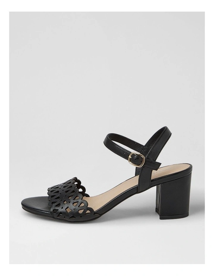Graice Black Leather Sandals image 1