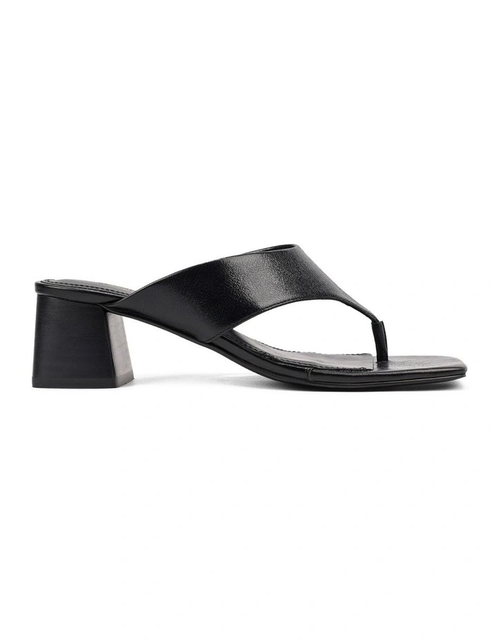 Heaven Heeled Thongs - Black Vintage Leather image 1