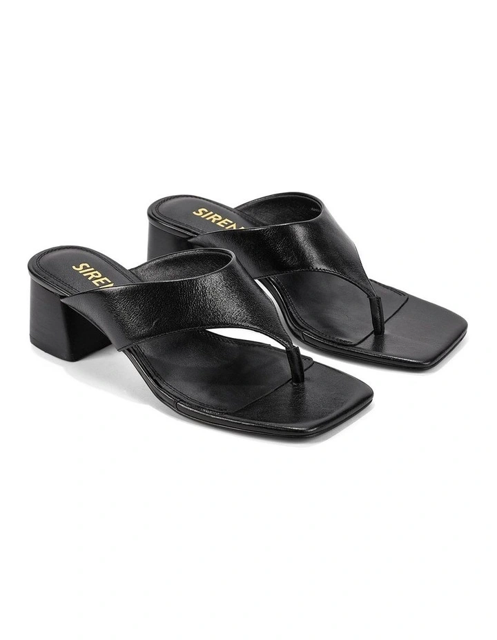 Heaven Heeled Thongs - Black Vintage Leather image 2