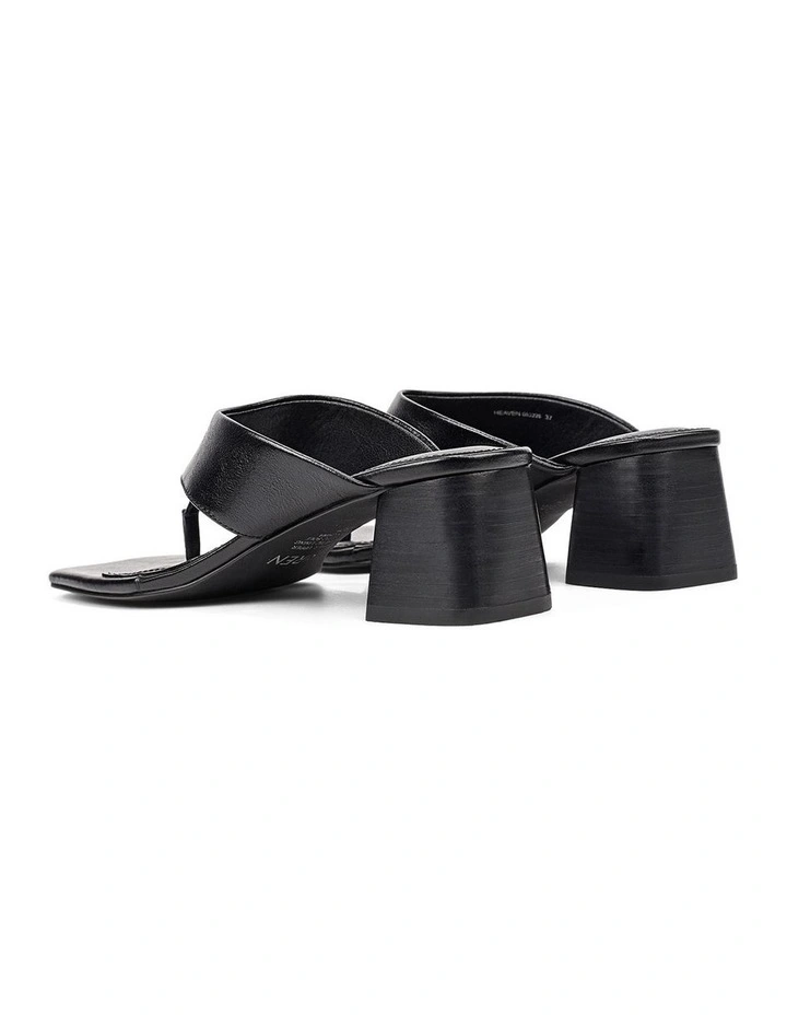Heaven Heeled Thongs - Black Vintage Leather image 3