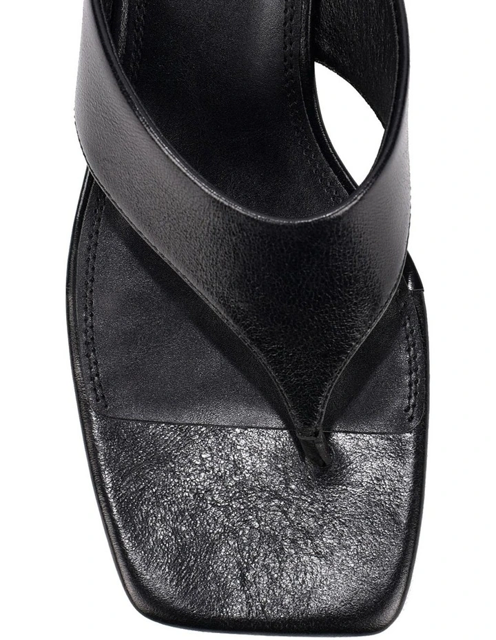 Heaven Heeled Thongs - Black Vintage Leather image 4