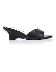 Garnet Mule Wedges - Black Distressed