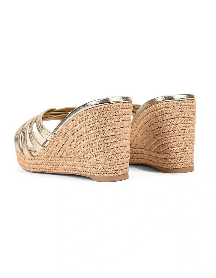 Resort Wedge Mules - Gold Metallic Leather image 3