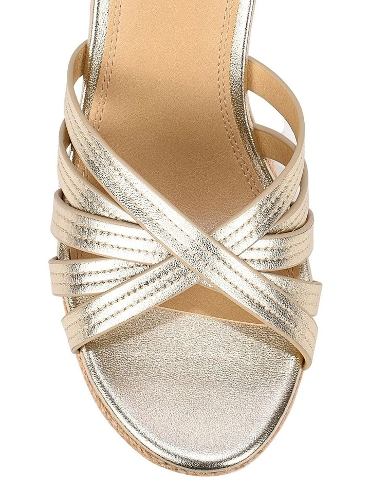 Resort Wedge Mules - Gold Metallic Leather image 4
