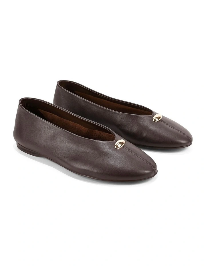 Beverly Ballets - Chocolate Brown Leather image 2