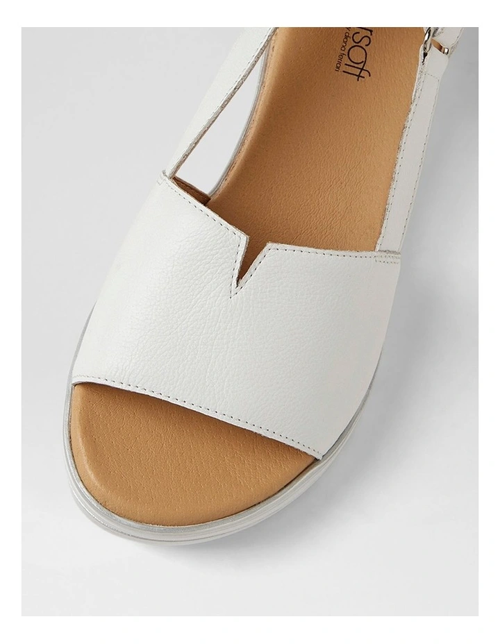Ashiers White Leather Sandals image 4