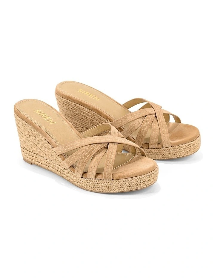 Resort Wedge Mules - Camel Tan Suede image 2