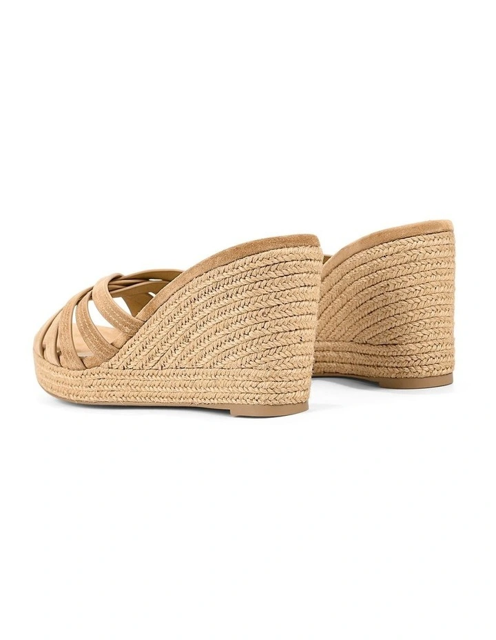 Resort Wedge Mules - Camel Tan Suede image 3