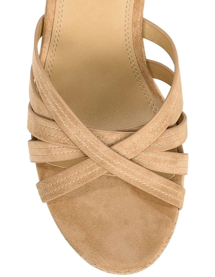 Resort Wedge Mules - Camel Tan Suede image 4