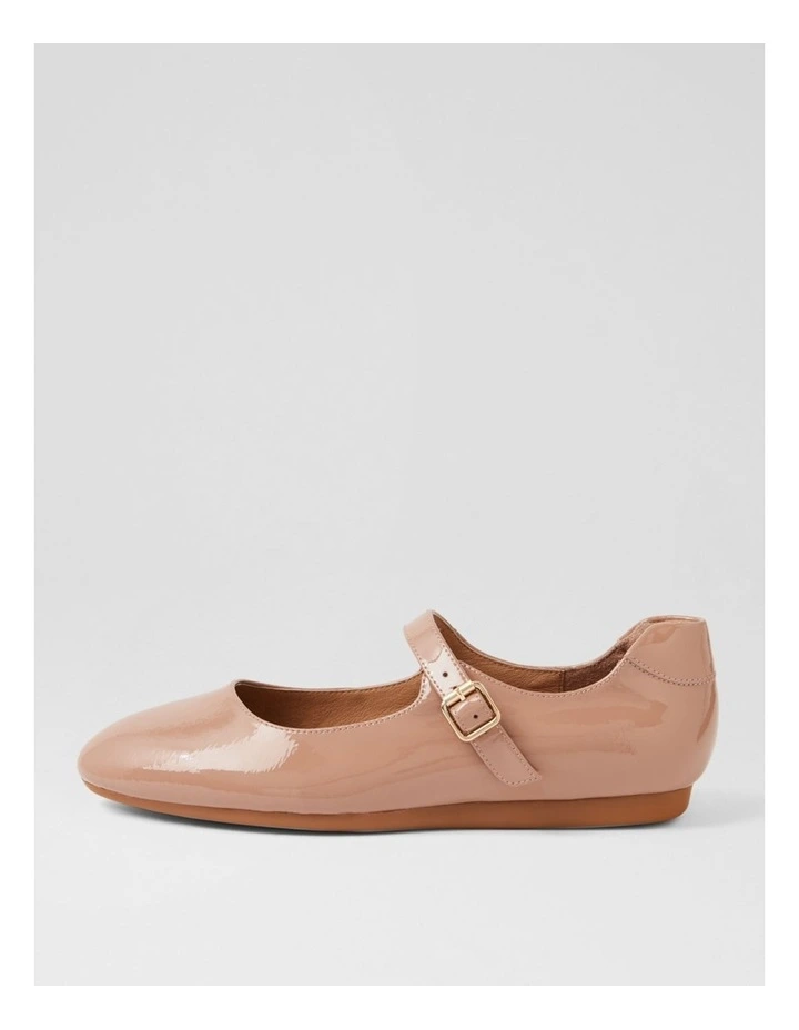Bels Nude Patent Leather Flat Shoes image 1