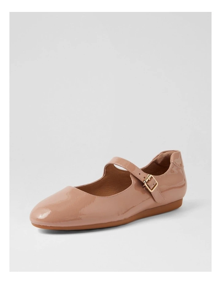 Bels Nude Patent Leather Flat Shoes image 2