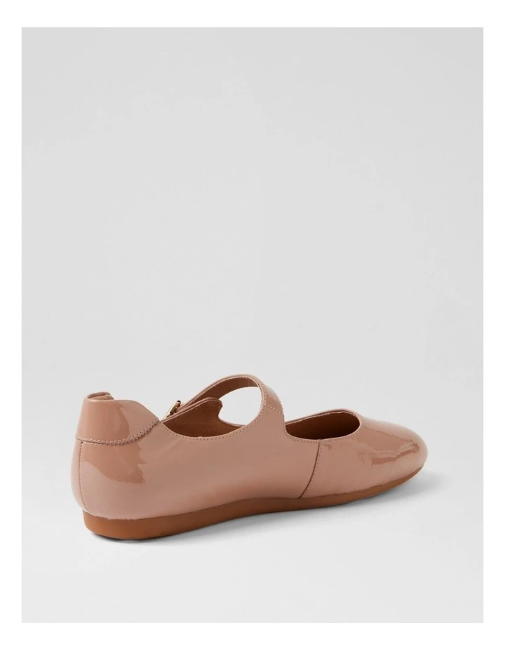 Bels Nude Patent Leather Flat Shoes image 3