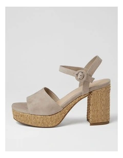 Lable Light Taupe Natural Suede Heeled Sandals