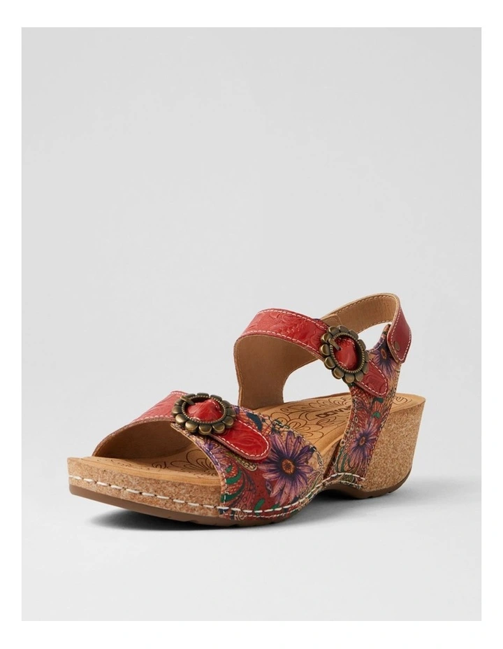 Judah Red Flower Leather Wedges image 2