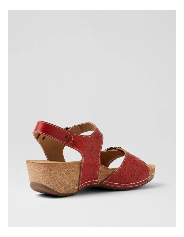 Judah Red Flower Leather Wedges image 3
