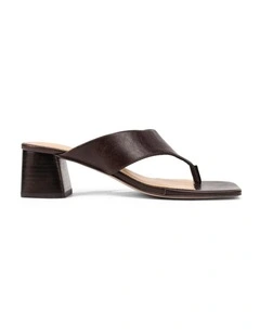 Heaven Heeled Thongs - Chocolate Brown Vintage Leather