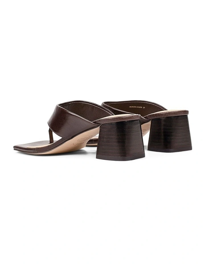 Heaven Heeled Thongs - Chocolate Brown Vintage Leather image 3