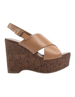 June Platform Wedges - Dark Camel Tan