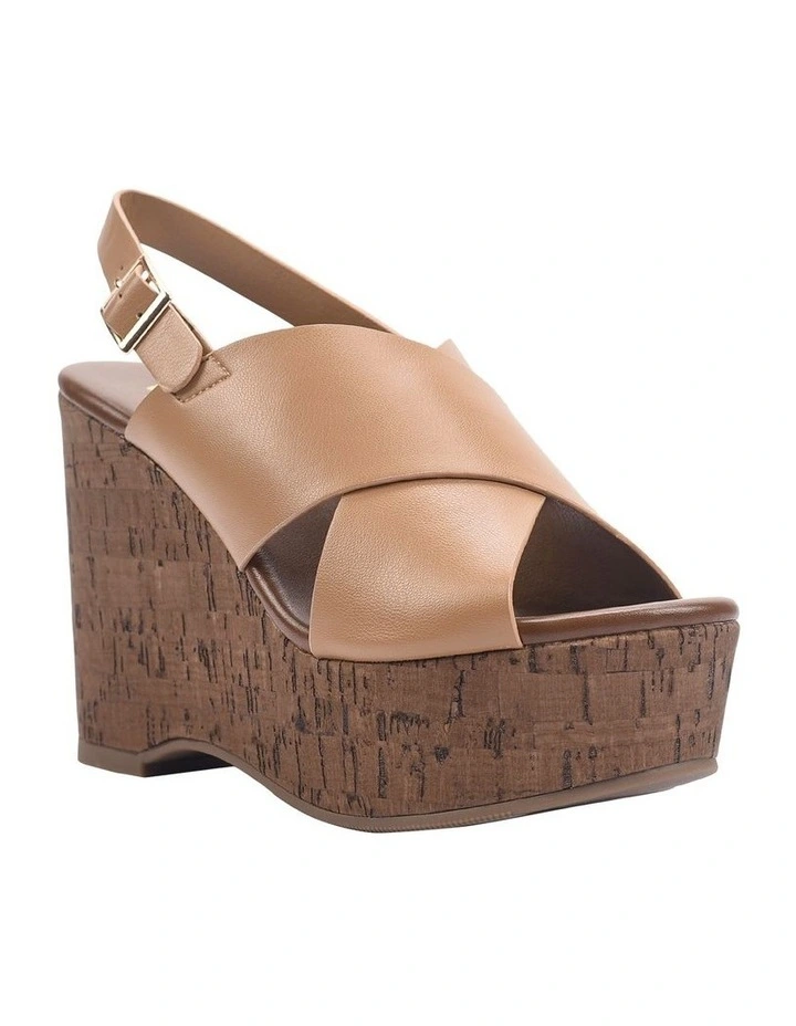 June Platform Wedges - Dark Camel Tan image 2